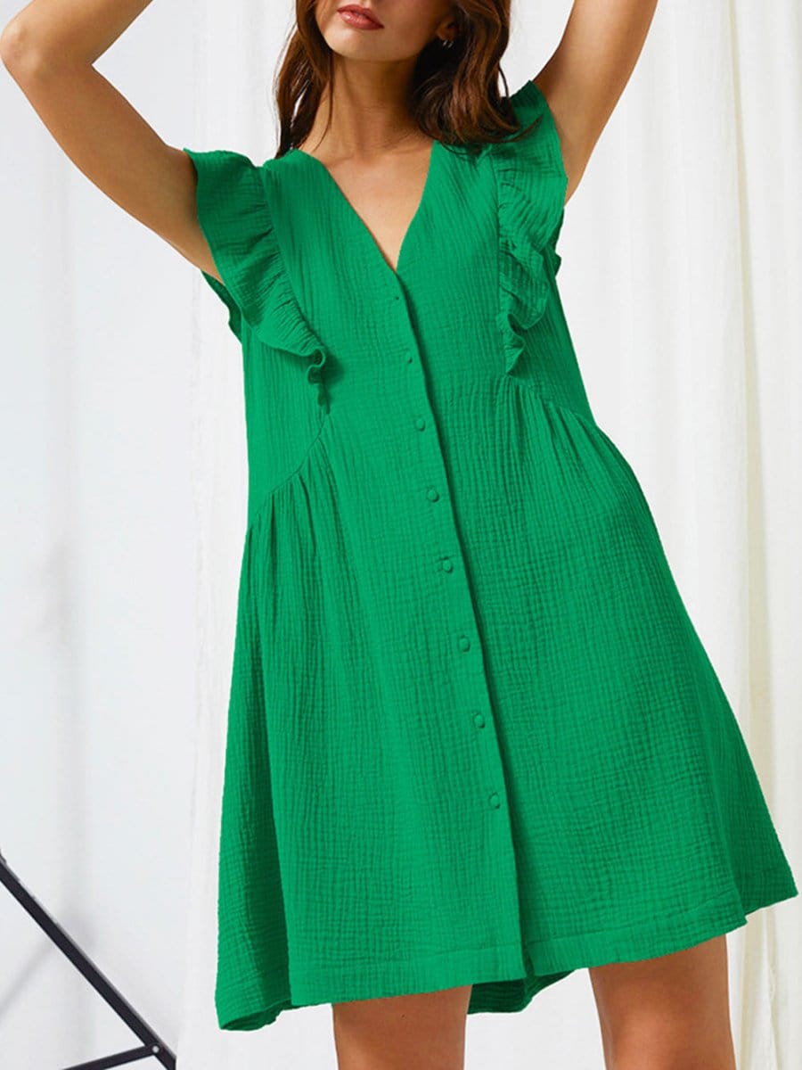 Breasted Mini Dress - Fashionpara