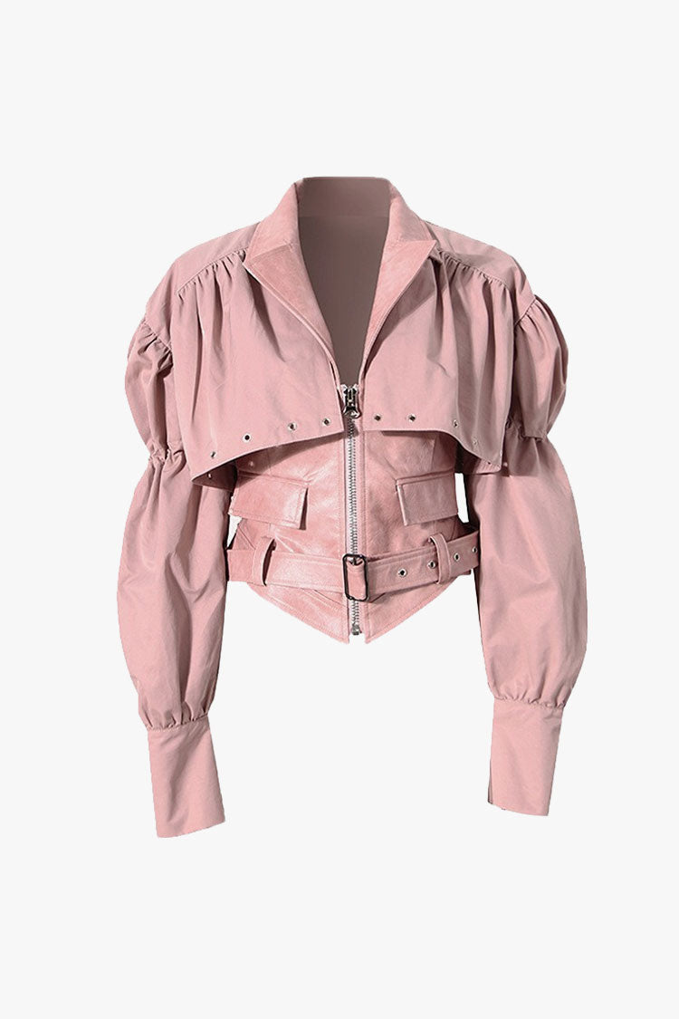 Rosedress Faux Leather Drawstring Vest Coat for Chic Style