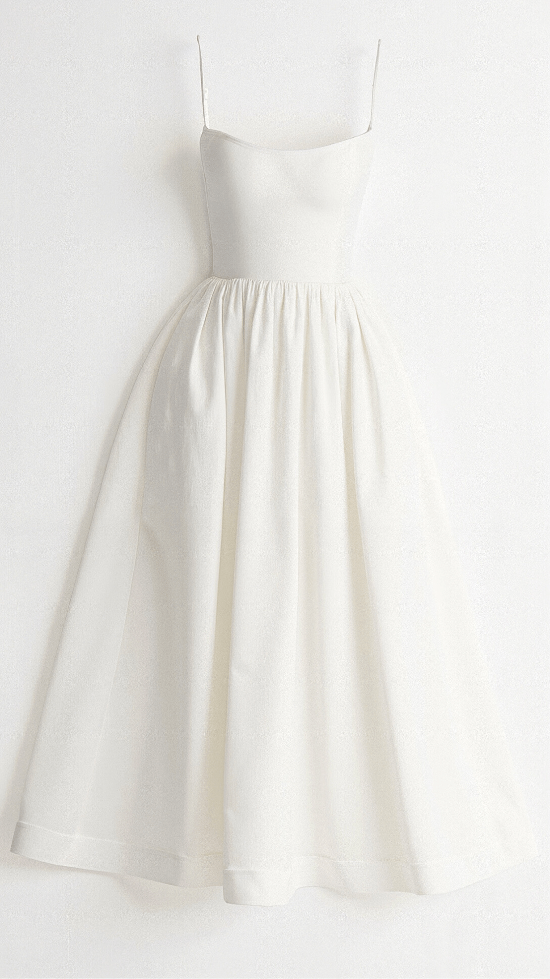 Spaghetti Strap Scoop Neck Corset Panel A-Line Gathered Midi Dress - View 4