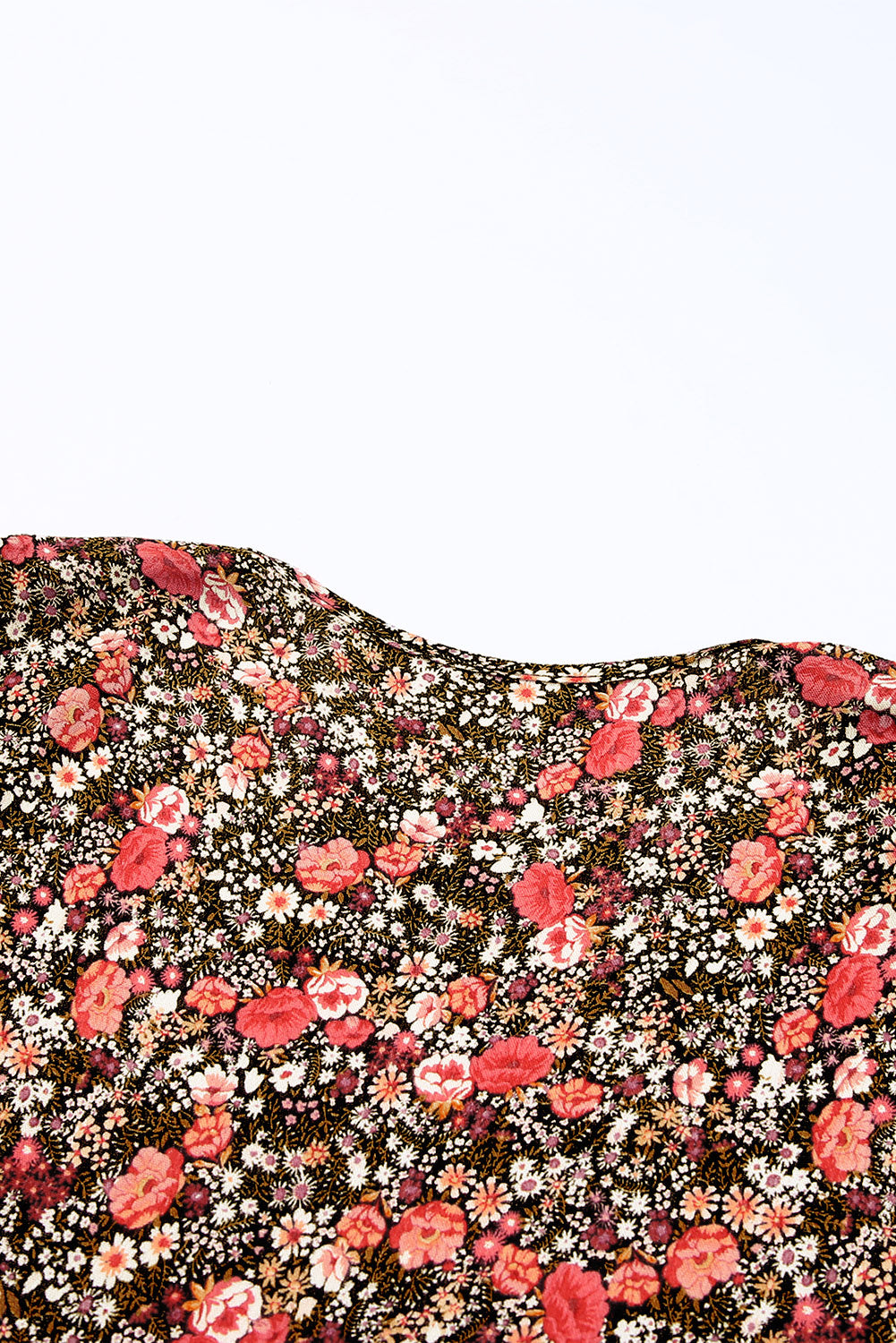 Multicolor Open Front Boho Floral Print Kimono Fashionpara