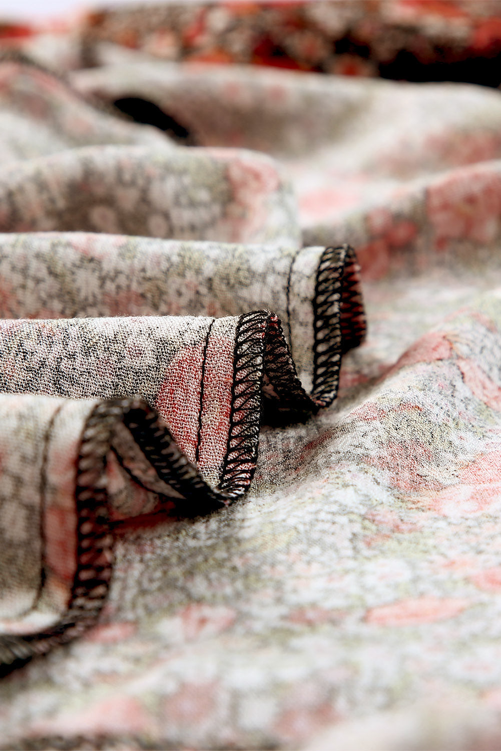 Multicolor Open Front Boho Floral Print Kimono Fashionpara