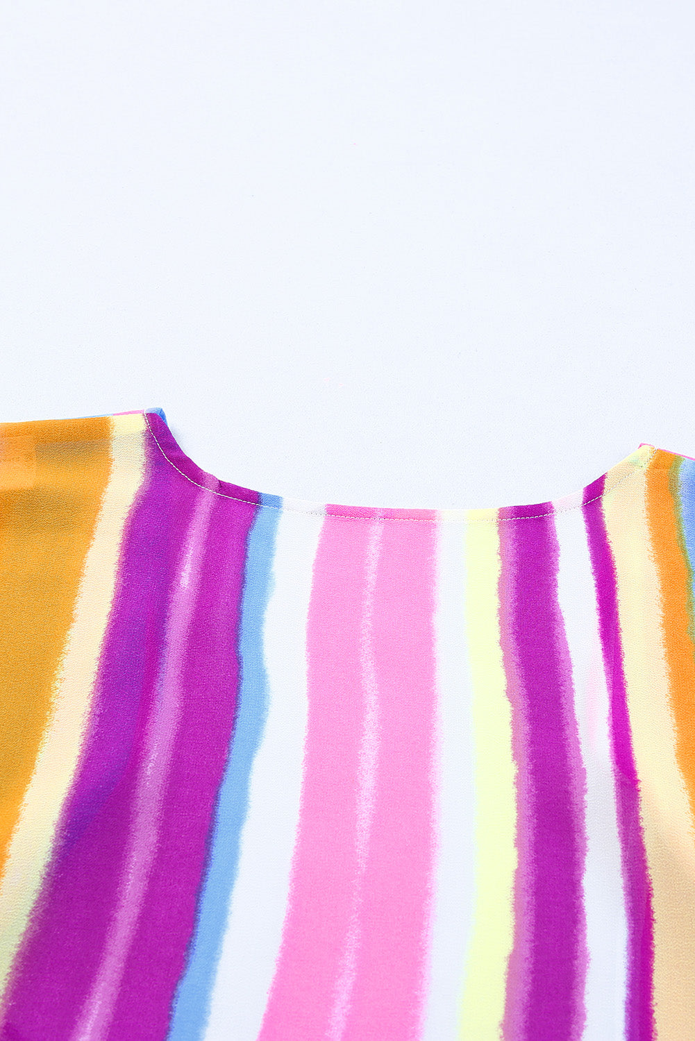 Multicolor Striped Print Oversized Kimono