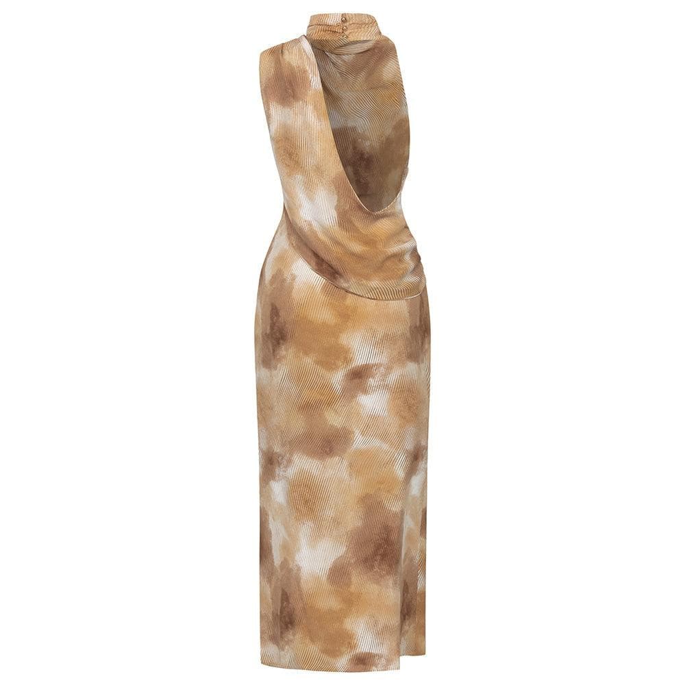 KittenAlarm - Myra Tie-dye Turtle Neck Sleeveless Dress
