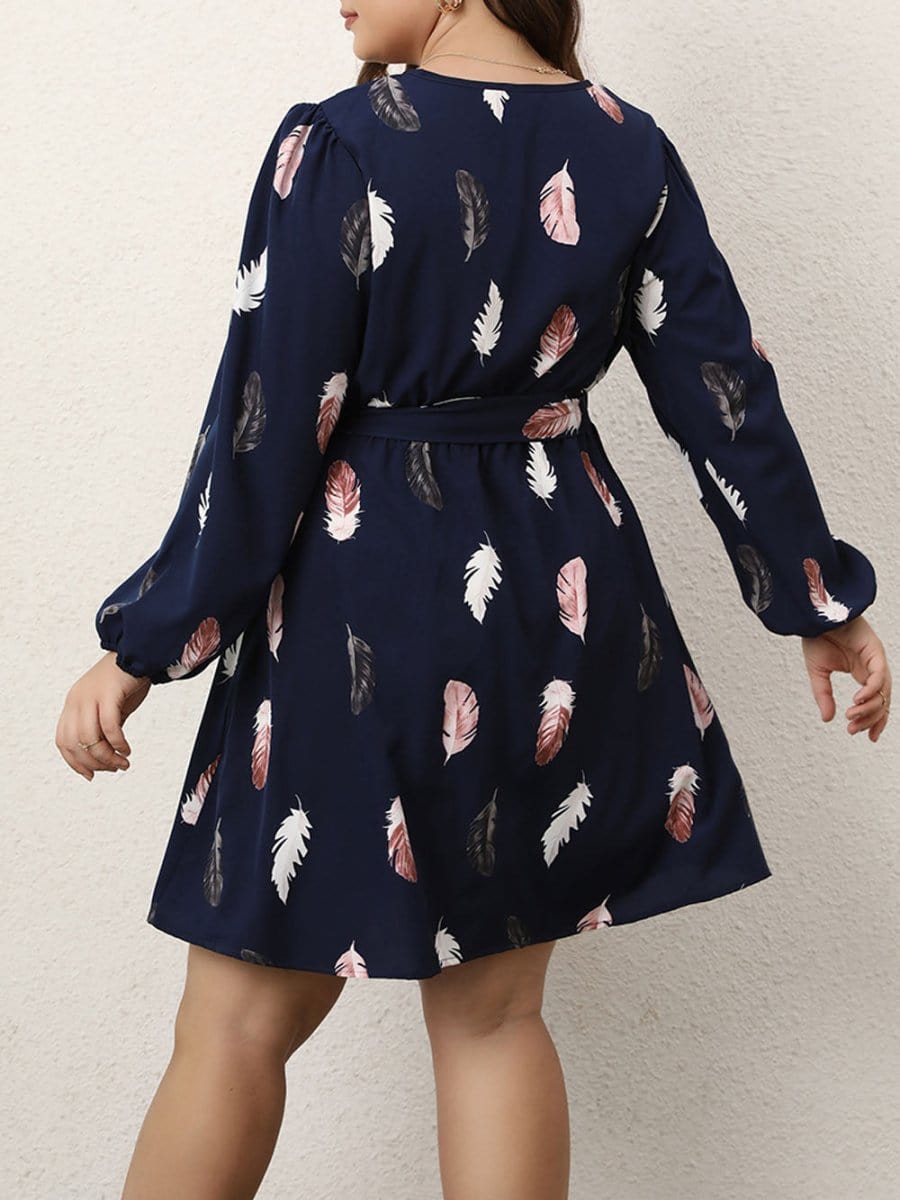 V-Neck Feather Mini - Fashionpara