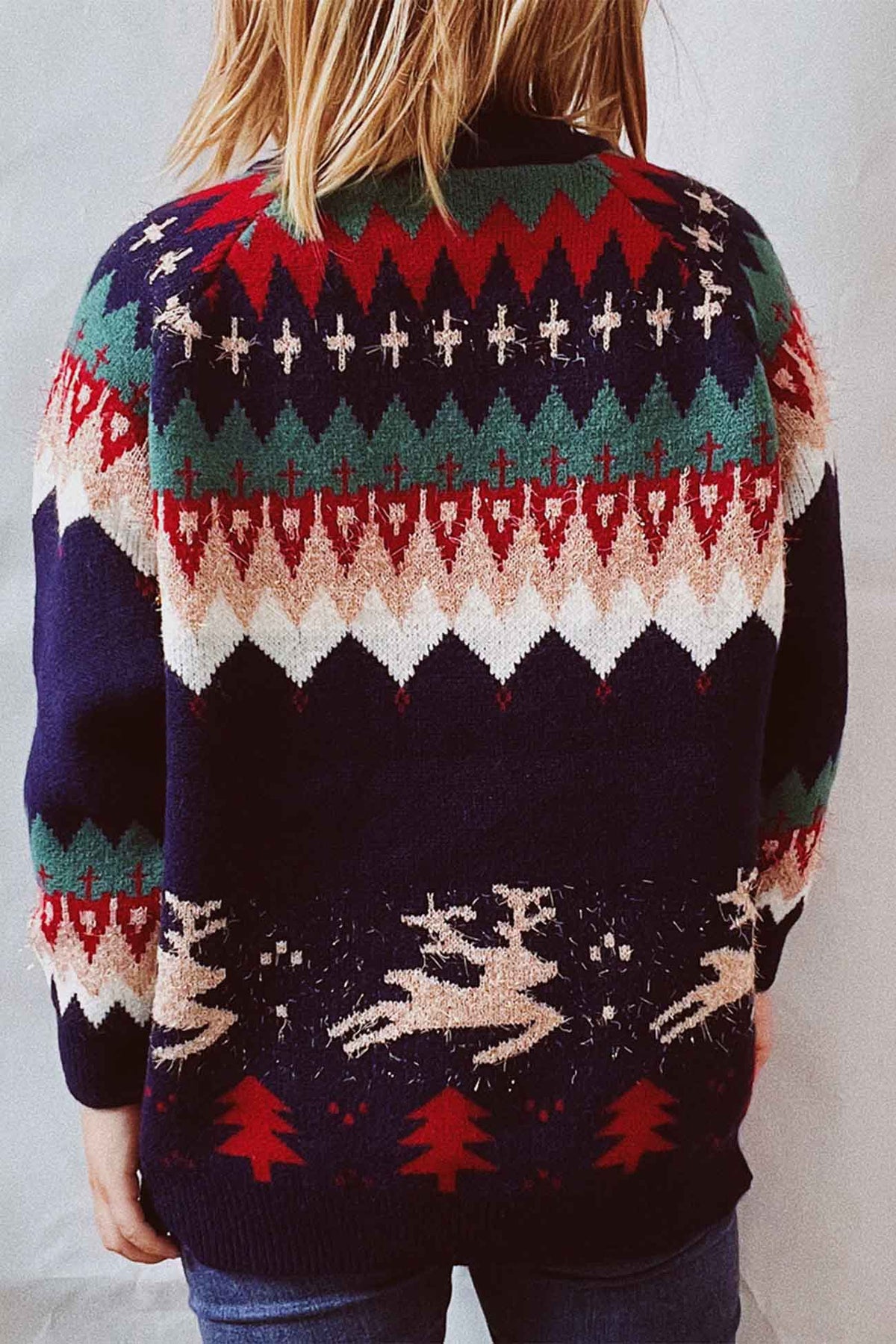 Drop Shoulder Crew Neck Long Sleeve Sweater