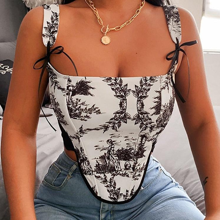 KittenAlarm - Naya Printed Corset Top