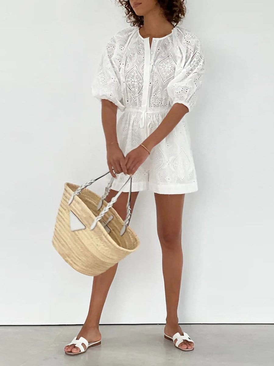 Hollow Out Playsuit - Fashionpara