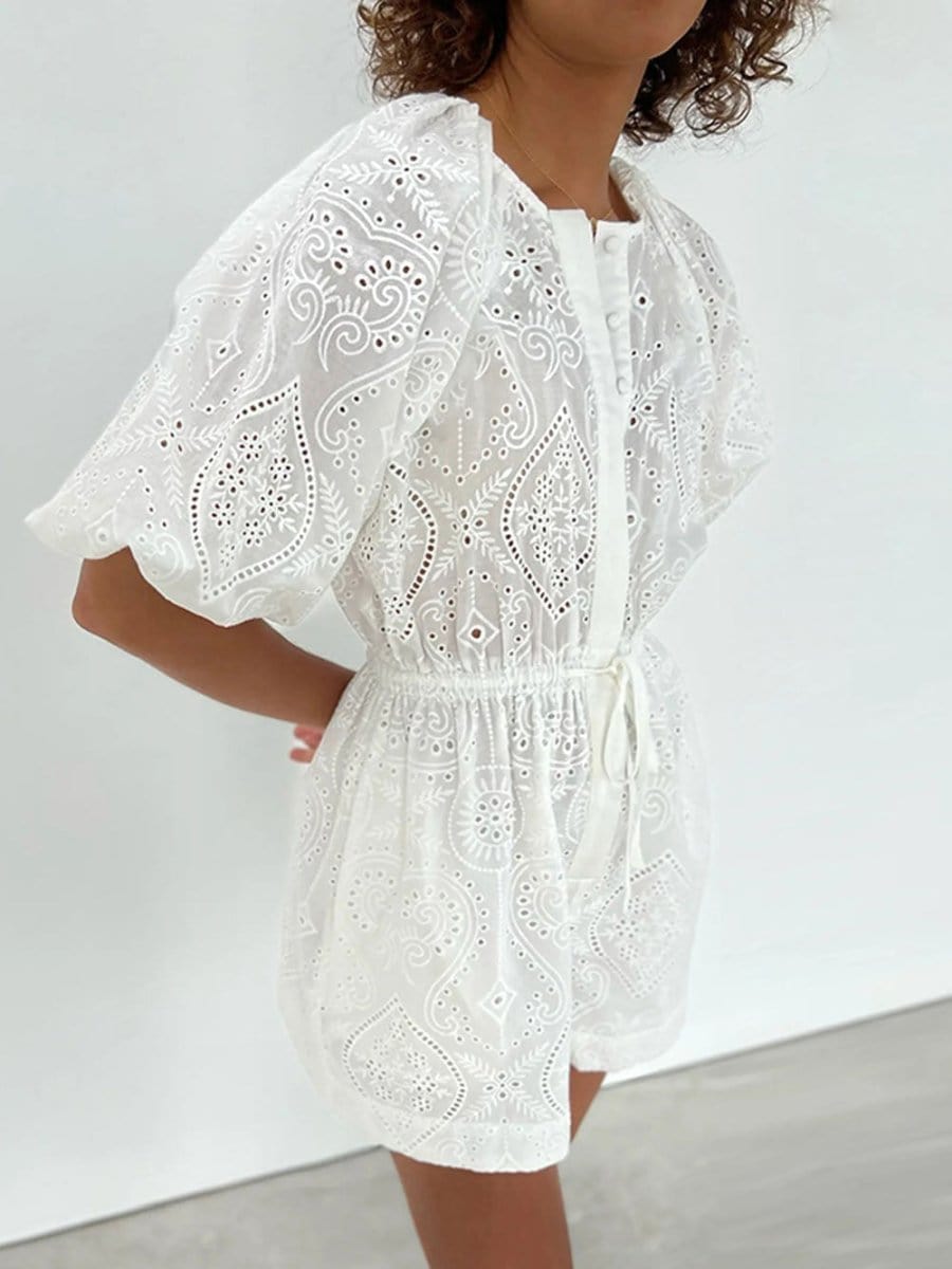 Hollow Out Playsuit - Fashionpara