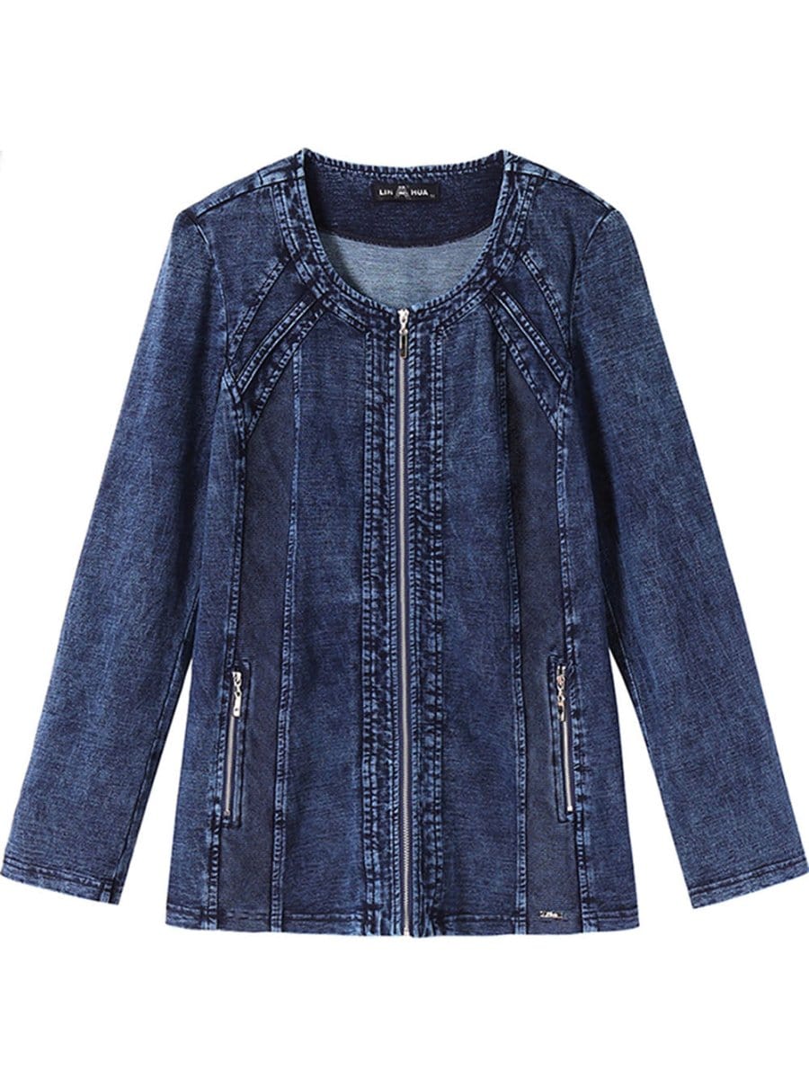 Denim Knitted Jacket - Fashionpara