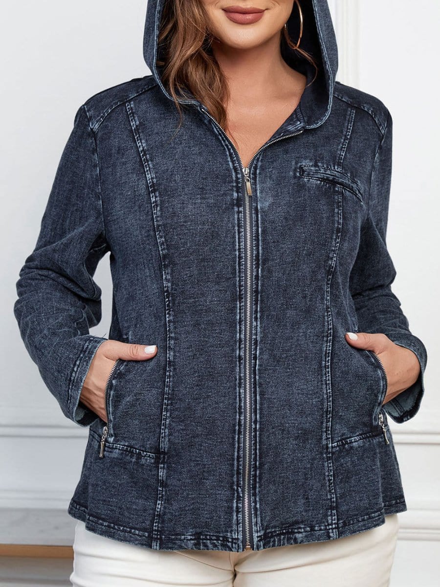 Denim Hooded Jacket - Fashionpara