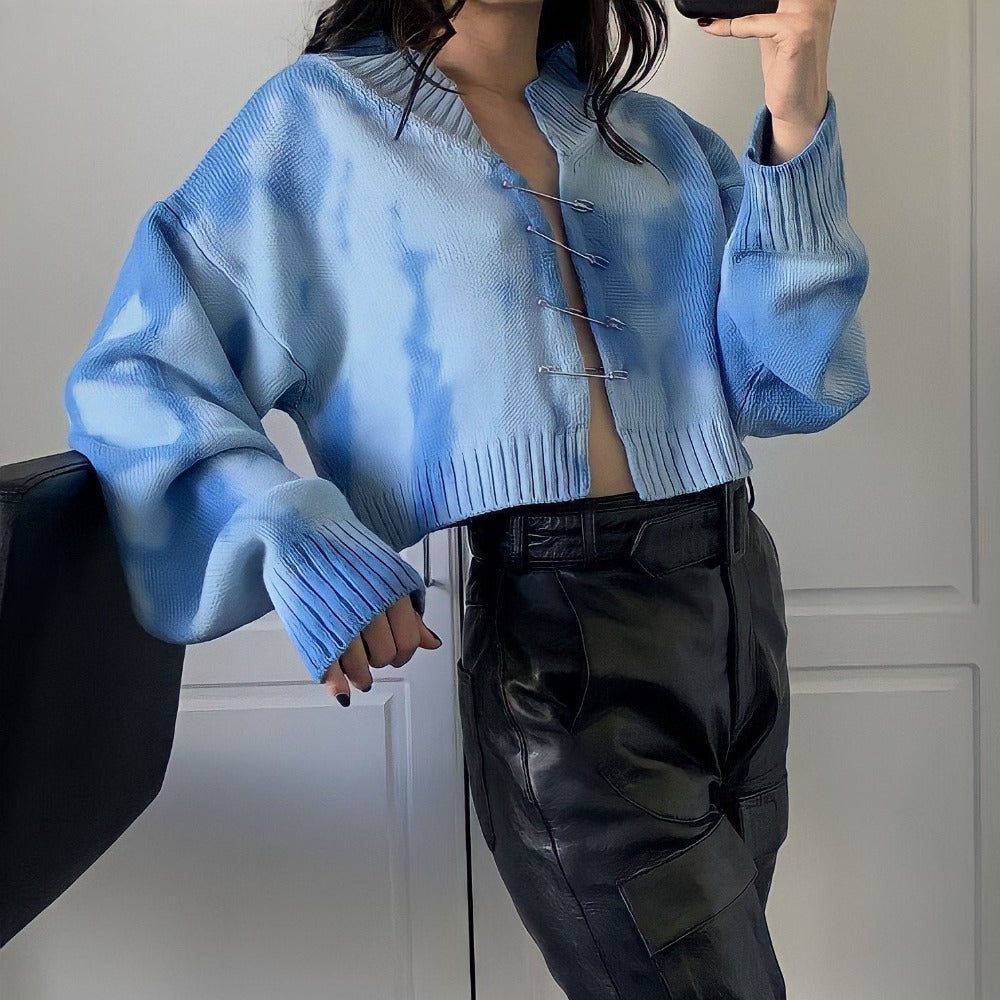 Time For Fun Safety Pin Knitted Cardigan