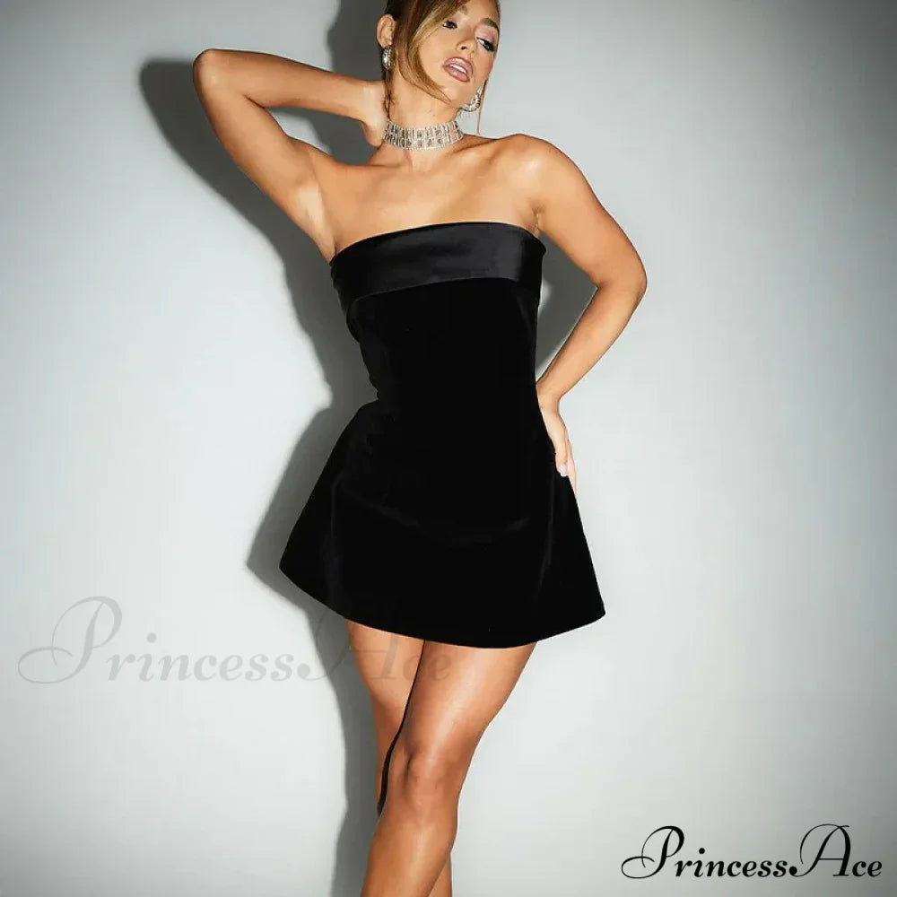 Off Shoulder Backless A-Line Short Prom Party Chic Elegant Dress Christmas Party Dress