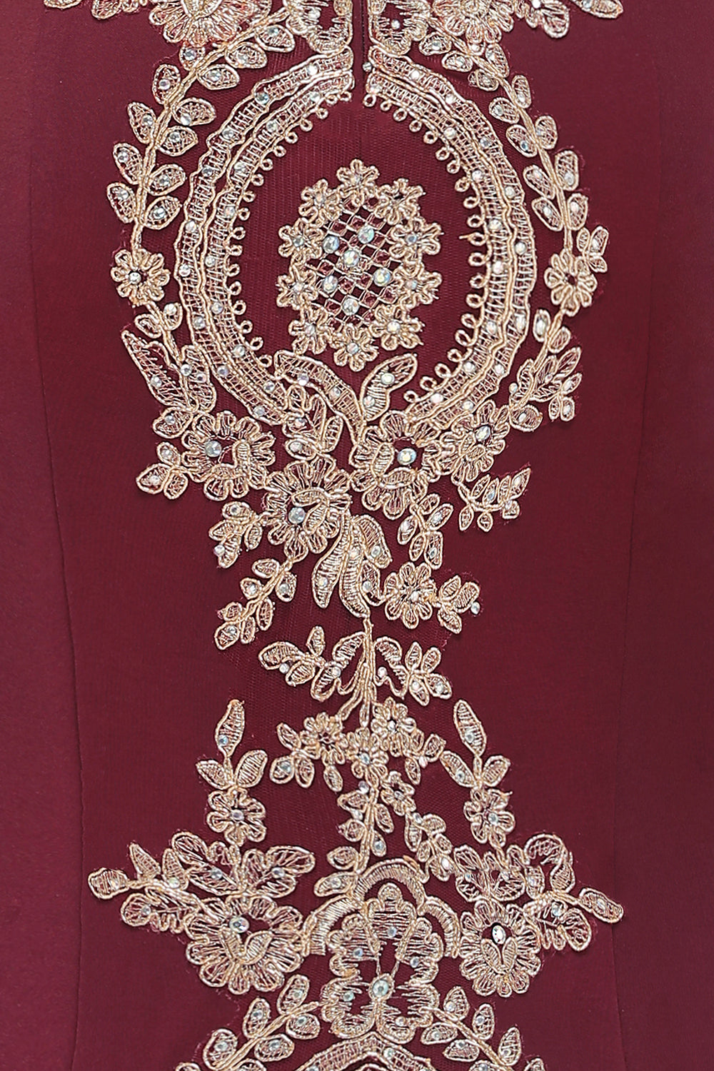 Beautiful Off-the-shoulder Floor-Length Dress with Lace Appliques - Fashionpara