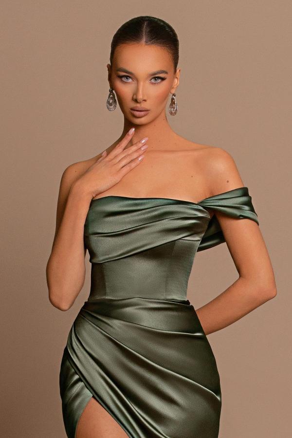 Off-the-Shoulder Prom Dress Mermaid Split Long - Fashionpara