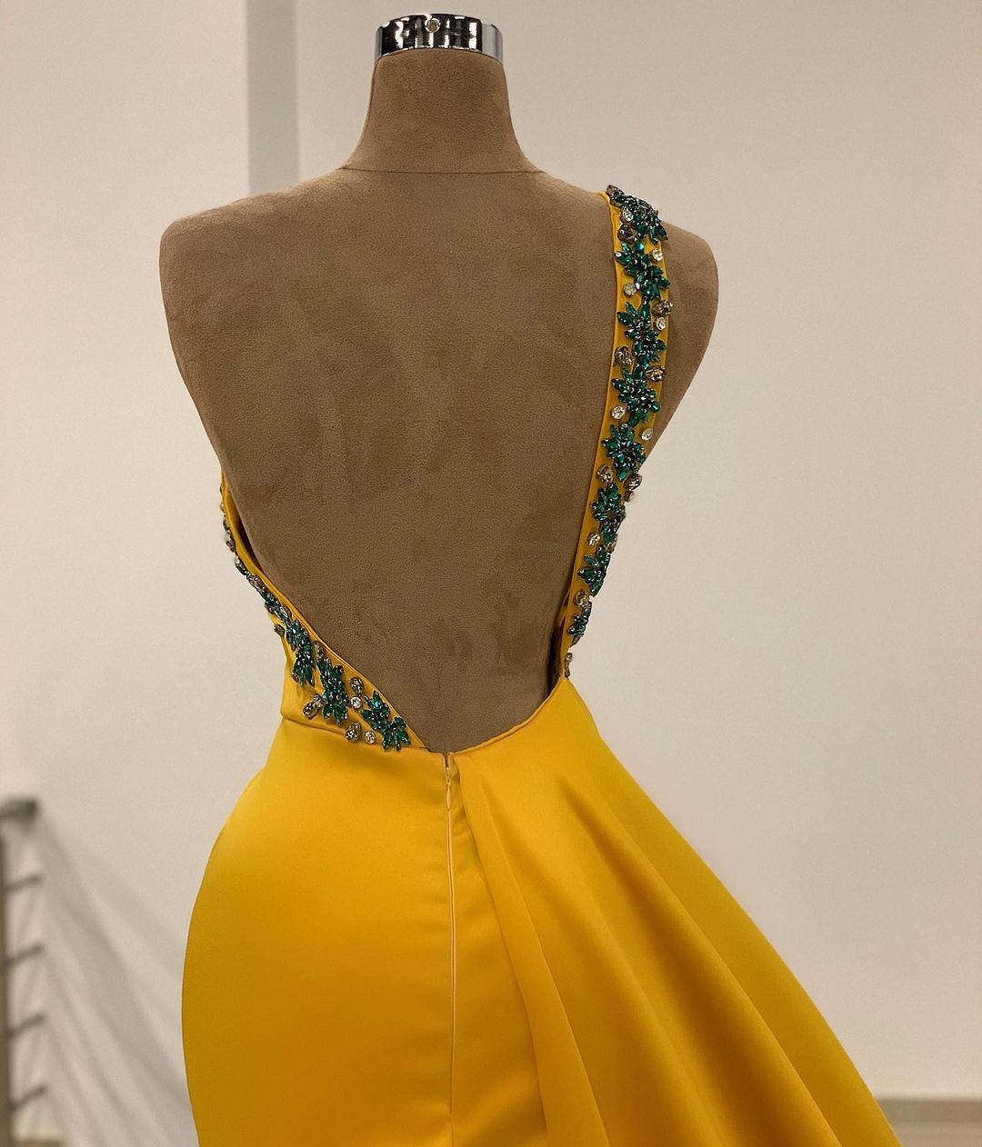 One Shoulder Long Prom Dress Split With Beads - Fashionpara