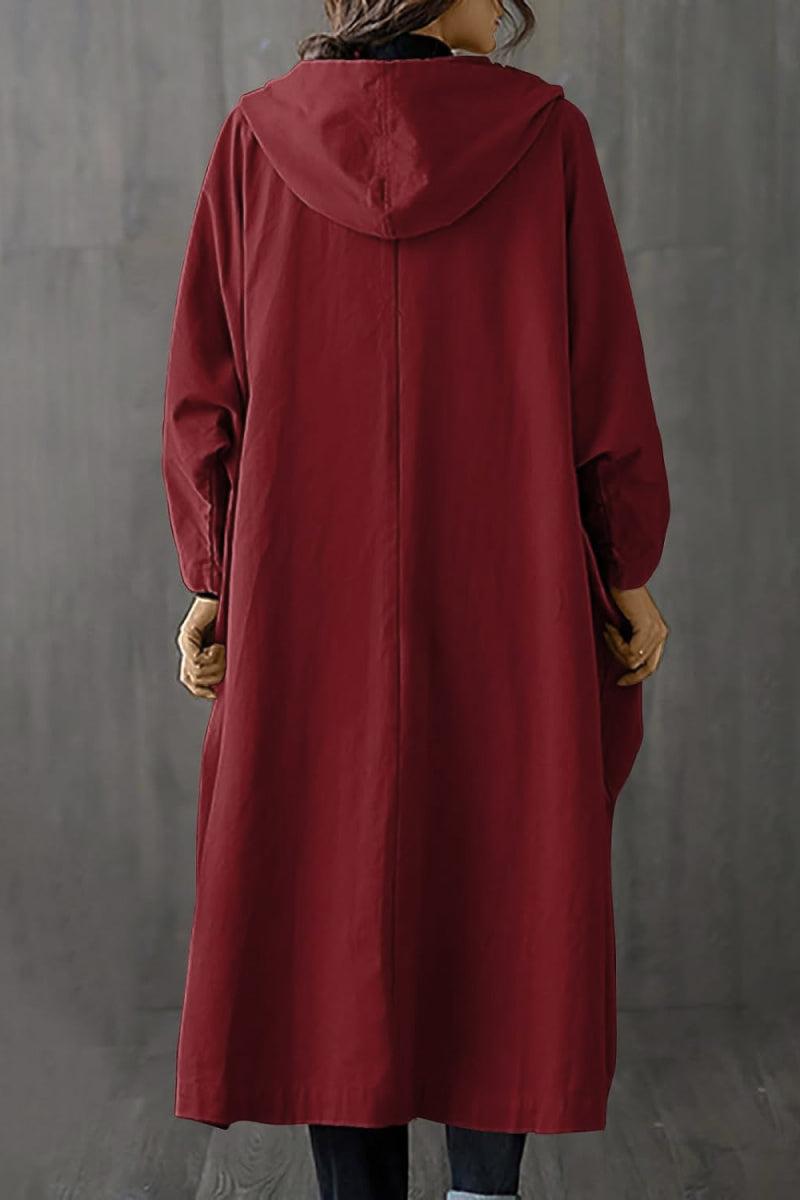 Hooded Open Front Oversized Longline Coat 3