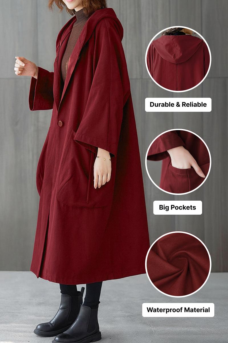 Hooded Open Front Oversized Longline Coat 6