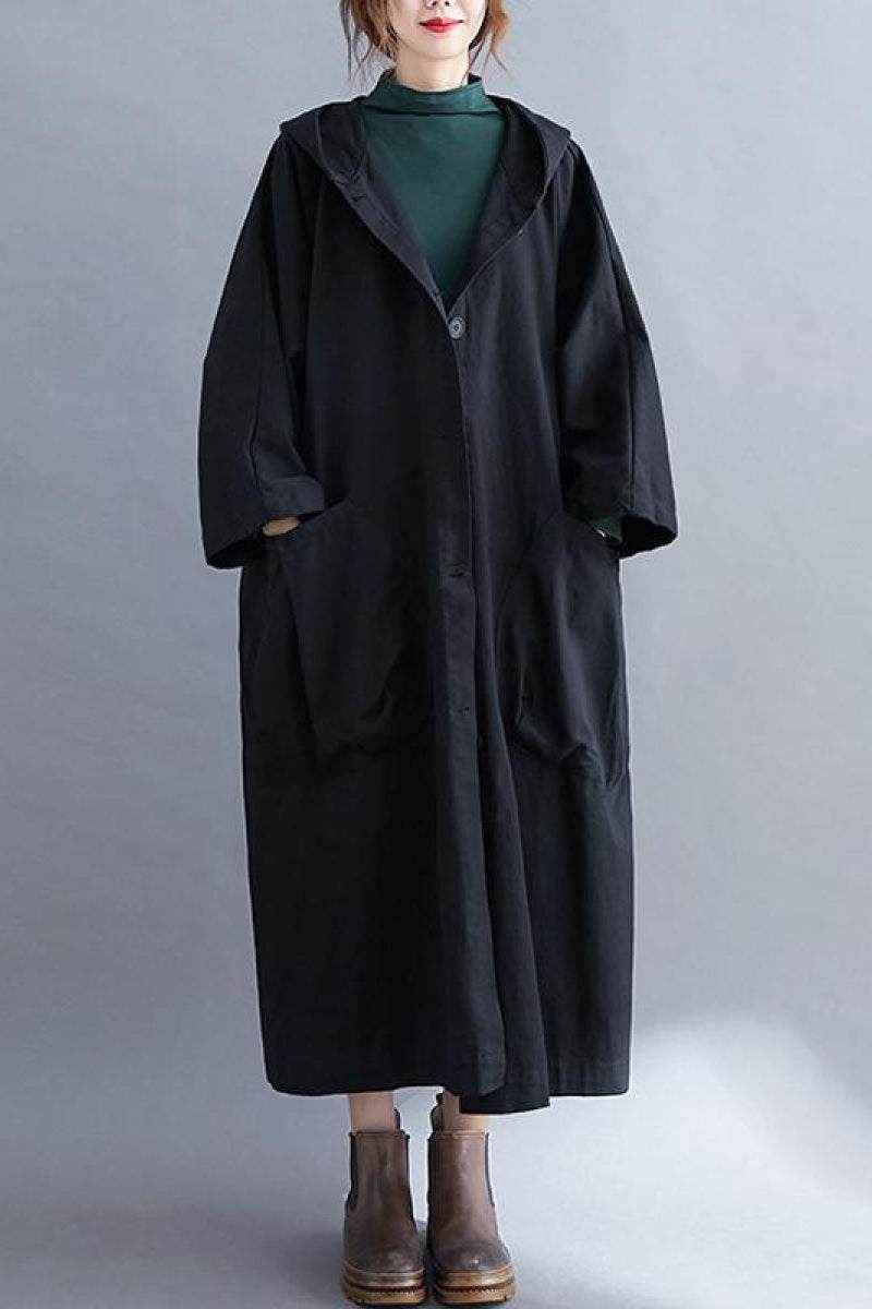 Hooded Open Front Oversized Longline Coat 14