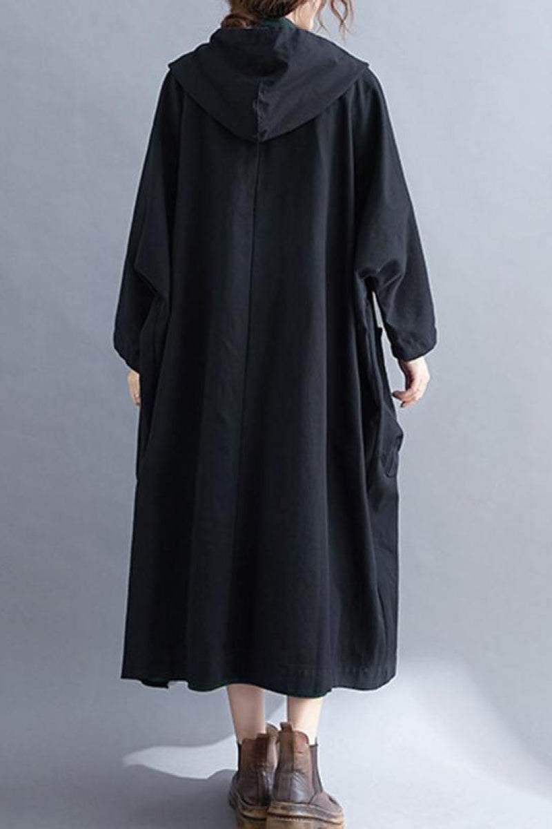 Hooded Open Front Oversized Longline Coat 15