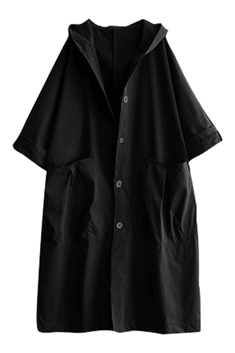 Hooded Open Front Oversized Longline Coat 20