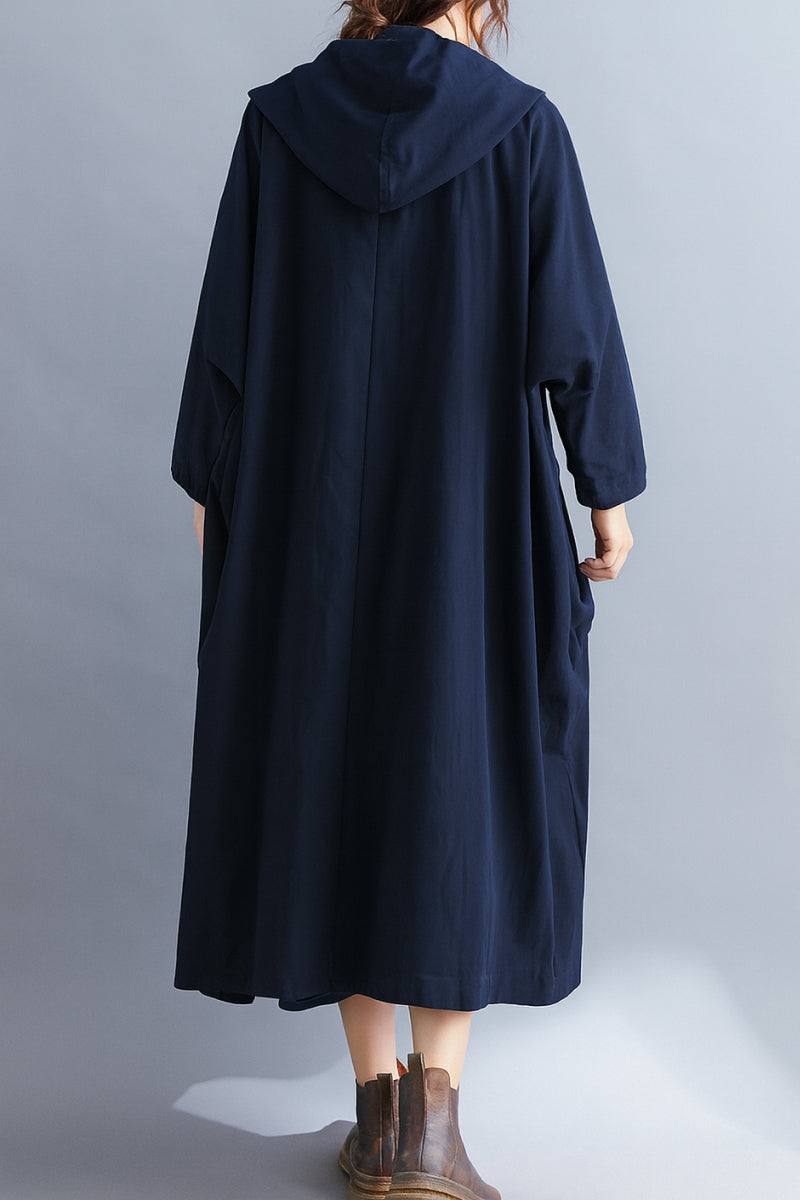 Hooded Open Front Oversized Longline Coat 28