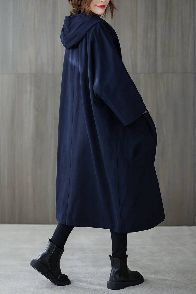 Hooded Open Front Oversized Longline Coat 29