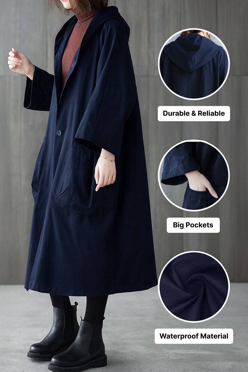 Hooded Open Front Oversized Longline Coat 31