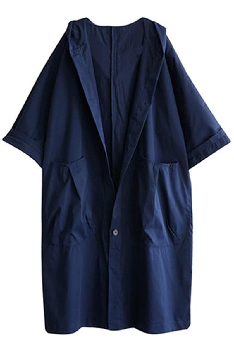 Hooded Open Front Oversized Longline Coat 33