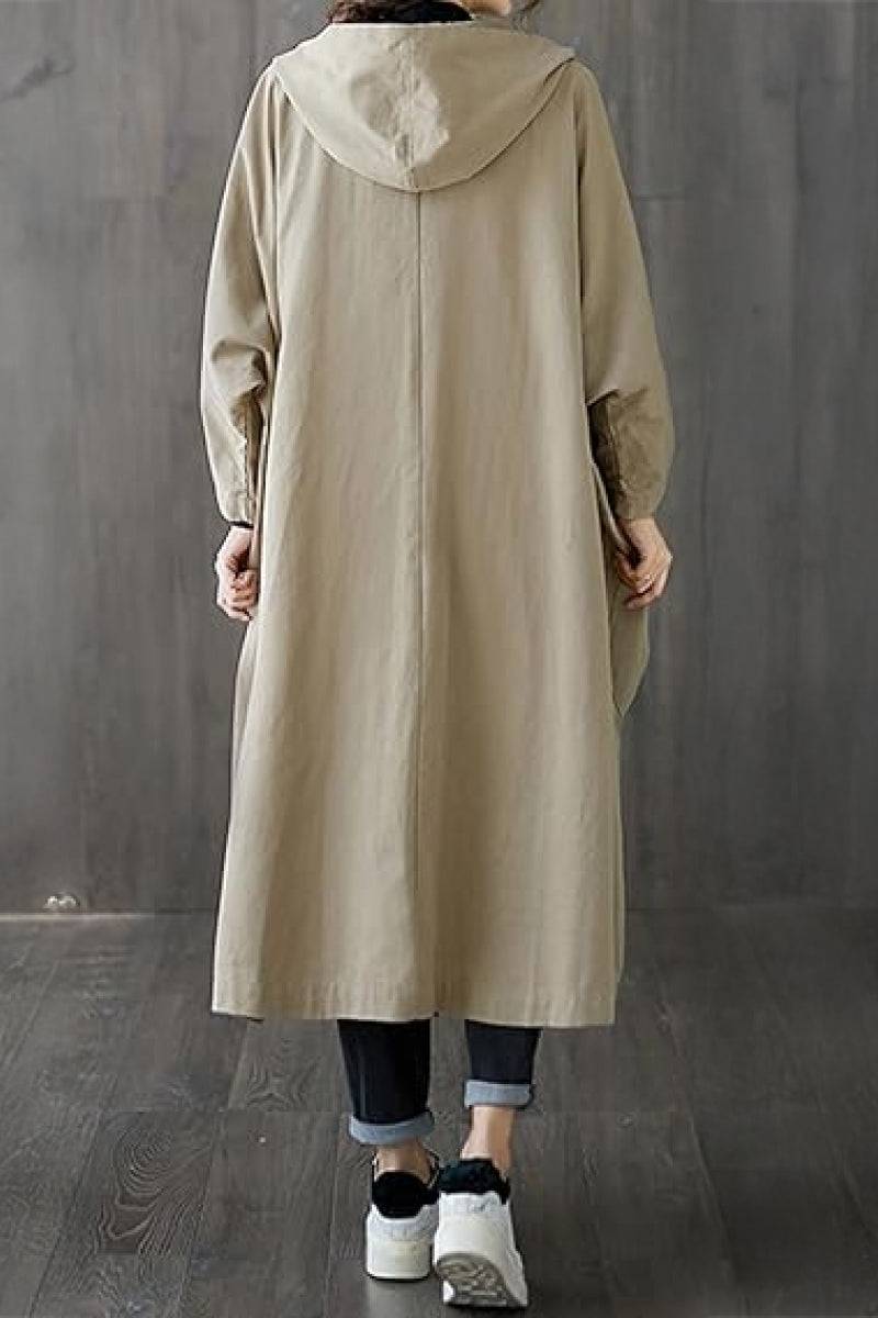 Hooded Open Front Oversized Longline Coat 40
