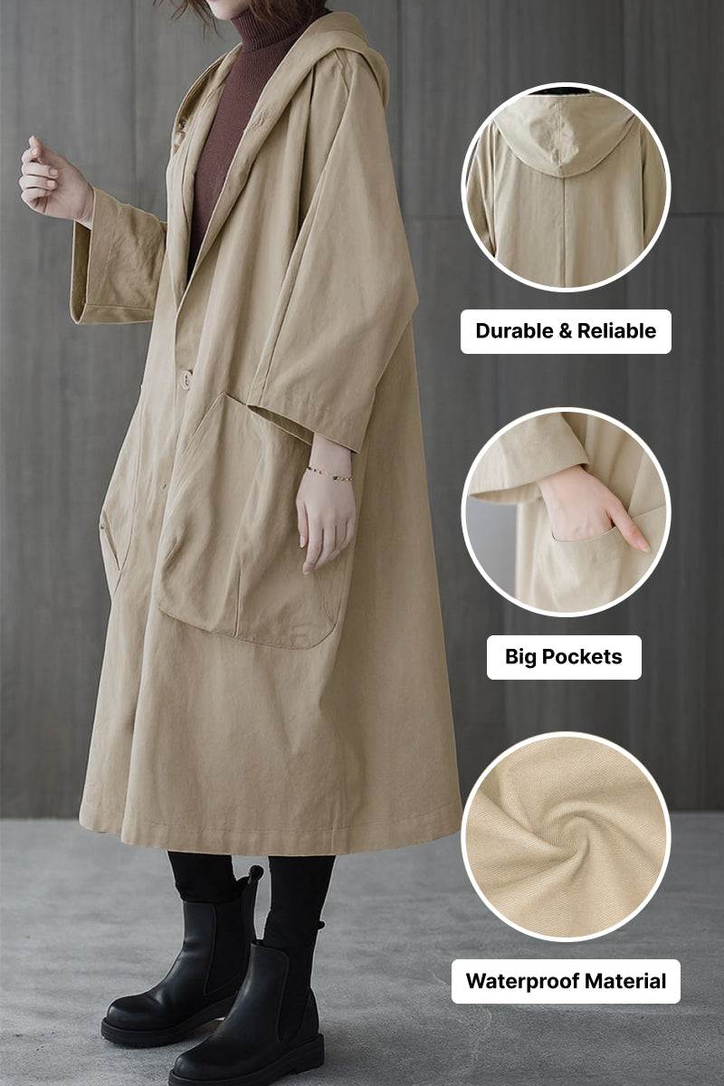 Hooded Open Front Oversized Longline Coat 43