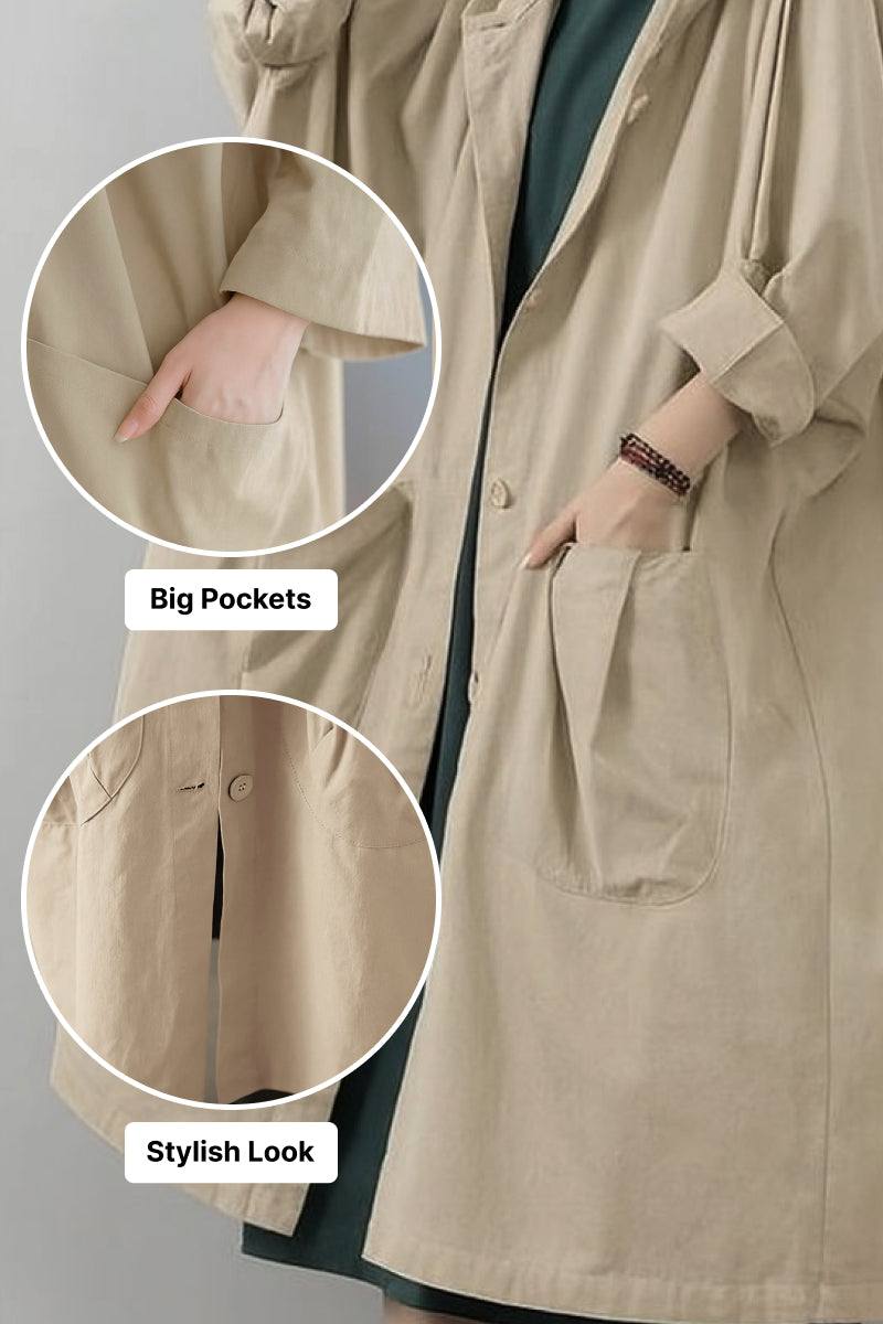 Hooded Open Front Oversized Longline Coat 44