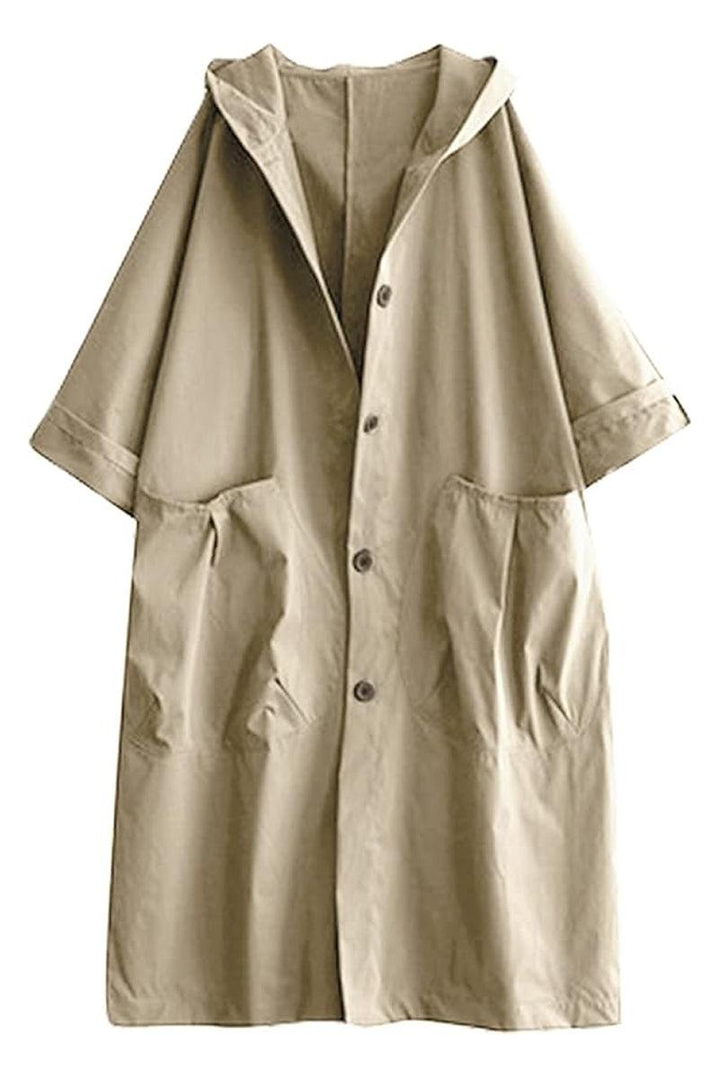 Hooded Open Front Oversized Longline Coat 45