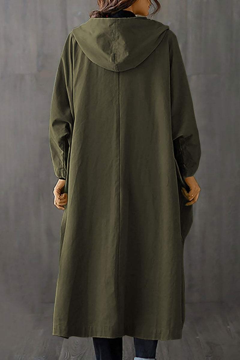 Hooded Open Front Oversized Longline Coat 51