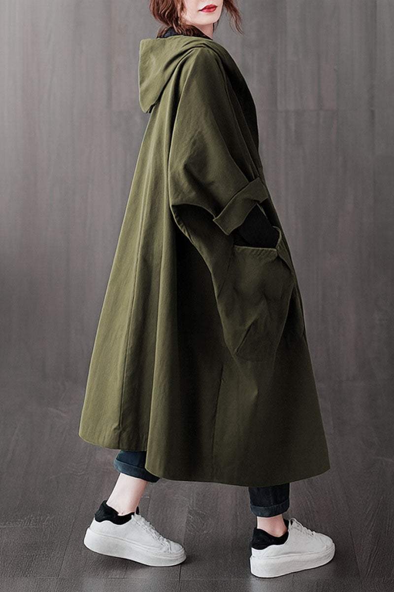 Hooded Open Front Oversized Longline Coat 52