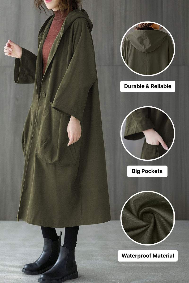 Hooded Open Front Oversized Longline Coat 54