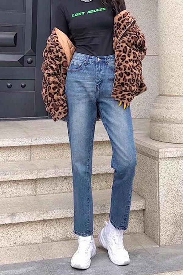 Outdoor Vintage Straight Jeans