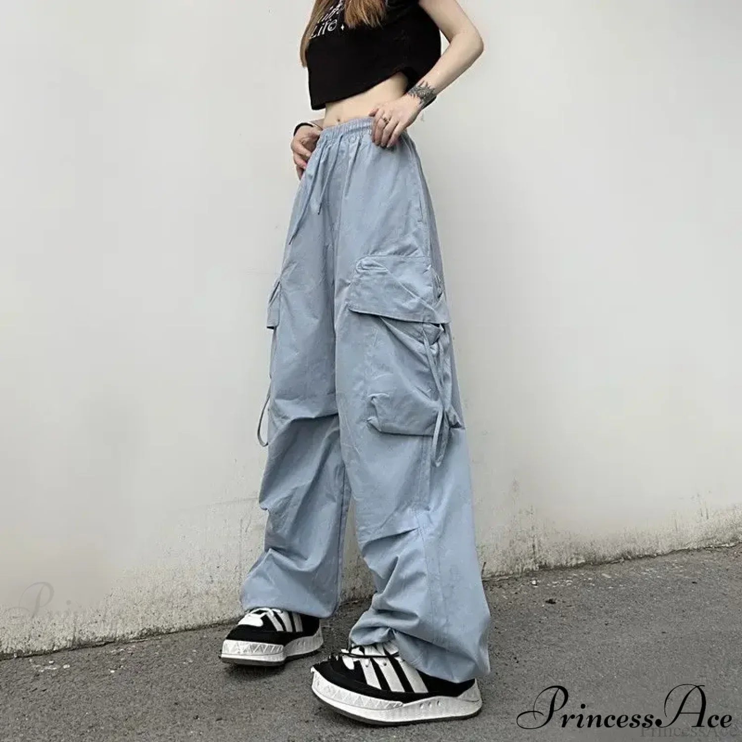 Oversized Cargo Streetwear Casual Pants Blue / S