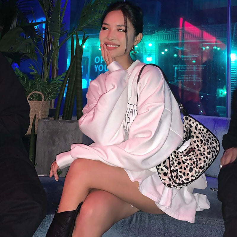 Letter Print Drop Shoulder Long Sleeve Sweatshirt - White 2