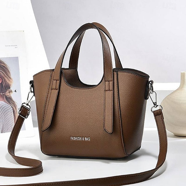 Casual PU Handbag Durable Earth Daily Leather