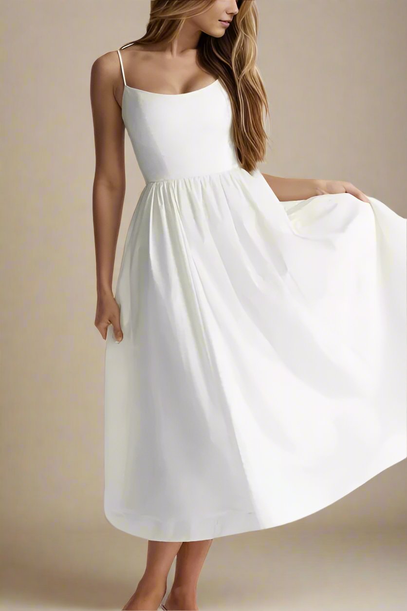 Paloma Bodycon Midi Dress - Pearl White - Fashionpara