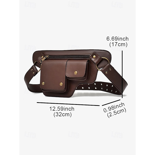 Utility Bag with Vintage Belt Leather Faux