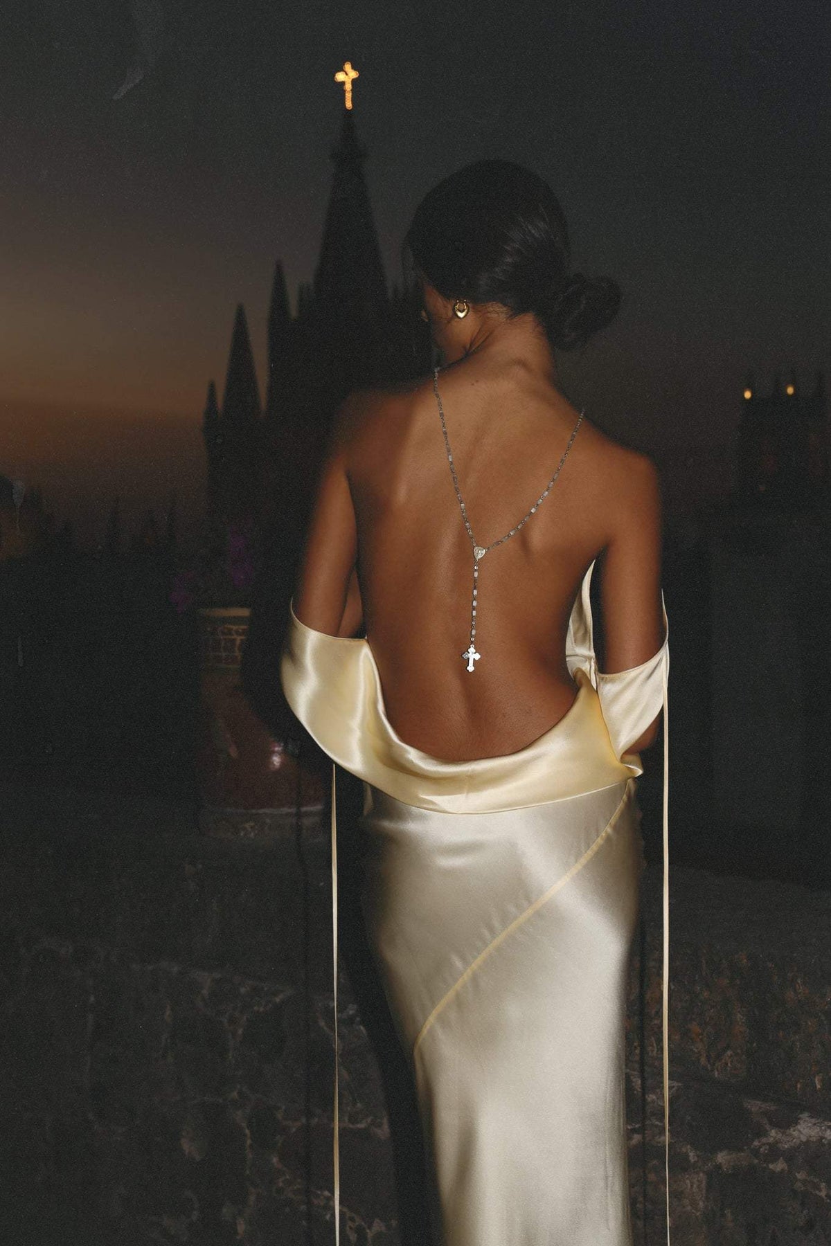 Tamara Cowlies Backless Satin Maxi Dress - View 3