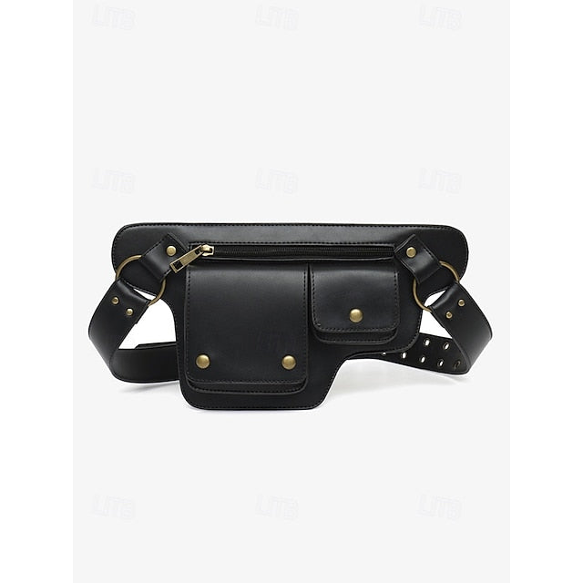 Utility Bag with Vintage Belt Leather Faux