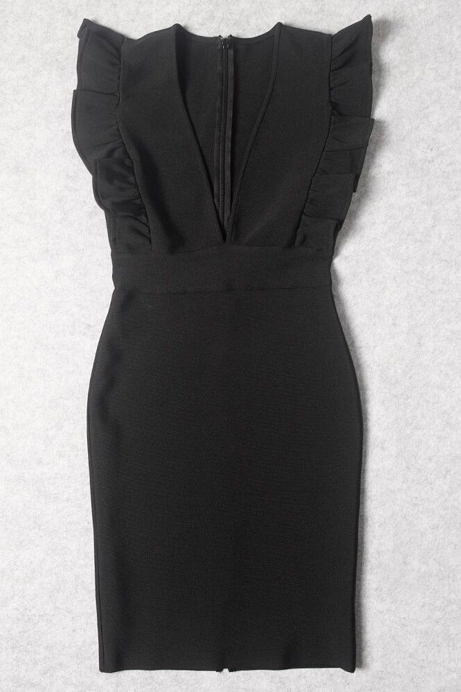 Phoebe Bodycon Dress - Classic Black - Fashionpara