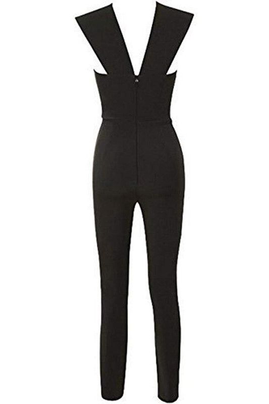 Pia Bandage Pants Jumpsuit - Classic Black - Fashionpara