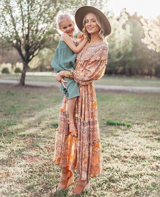 Floral Print V-Neck Long Sleeve Tiered Maxi Dress 14
