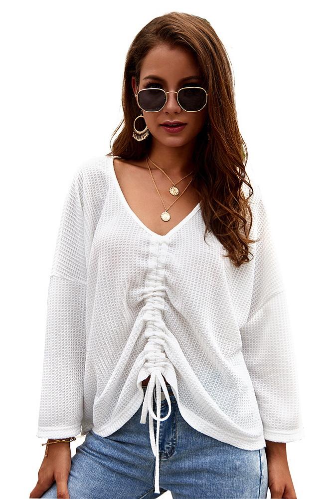 RadyRin Elegant V Neck Long Sleeve Sweater for All Occasions