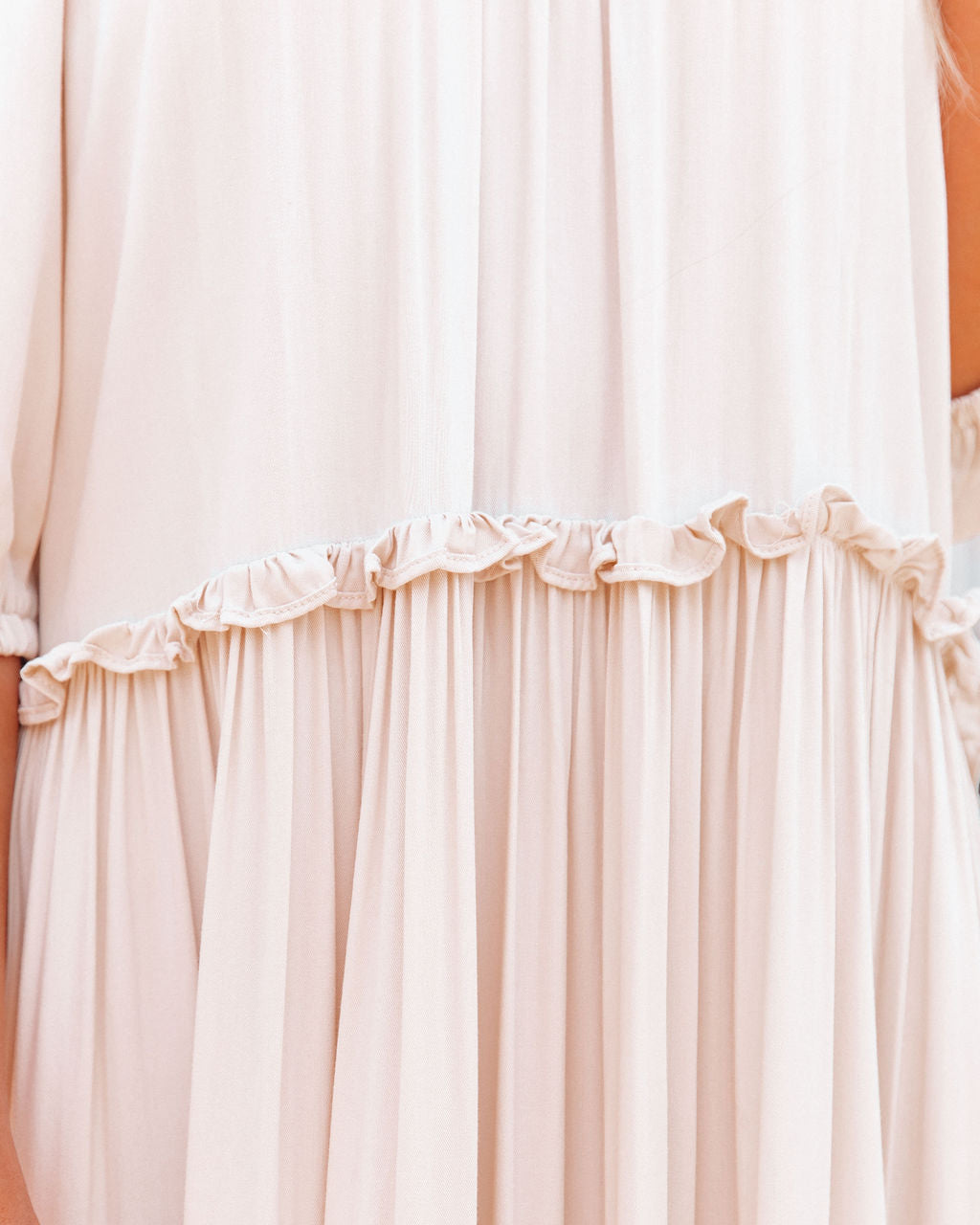 Off Shoulder Puff Sleeve Tiered Ruffle Maxi Dress