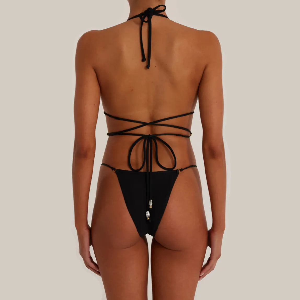 Positano Shell-Shaped Beads Halter Bikini