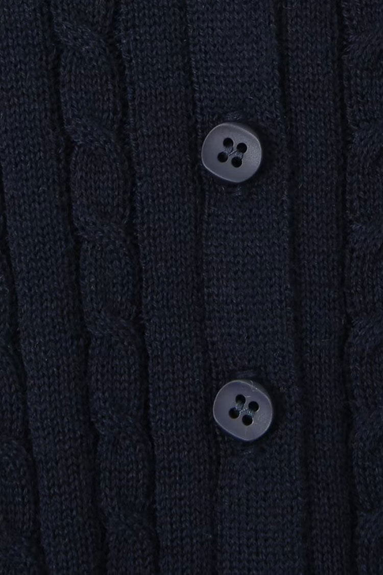 Rosedress Preppy Cable Knit Button-Up Cropped Cardigan